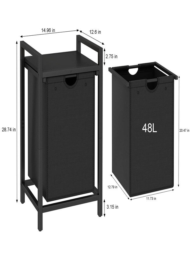 LAATOOREE Laundry Hamper, Two-Color Laundry Basket with Removable Laundry Bag and Top Shelf, Clothes Hamper for Samll Space,Laundry Room, Bedroom, Bathroom - Image 3